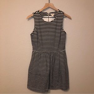 J.CREW Black and White Striped Daybreak Dress